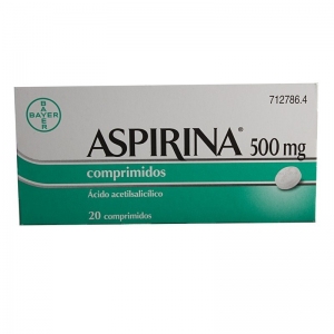 Aspirina 500 Mg Adultos 20 Comprimidos